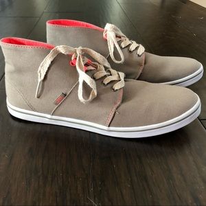Tan Gray Vans Mid Top Sneakers size 11 Bright Sole
